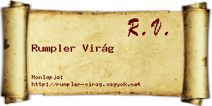Rumpler Virág névjegykártya