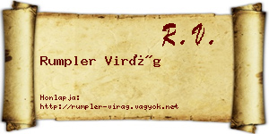 Rumpler Virág névjegykártya